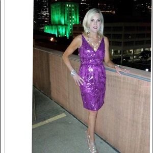 Adrianna Papell  Purple Short Cocktail Dress